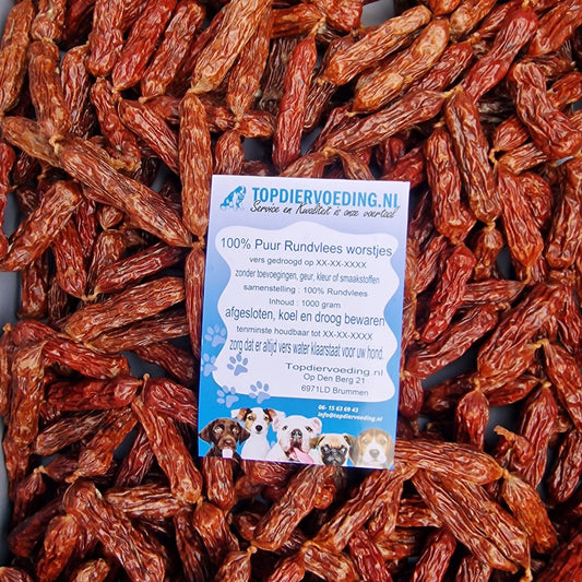 100% Rund Vleesworstjes – Natuurlijke Kauwsnack voor Honden – 1 kg