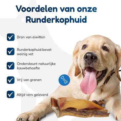 Runderkophuid a 20cm - 1000 gram - Vers Gedroogd