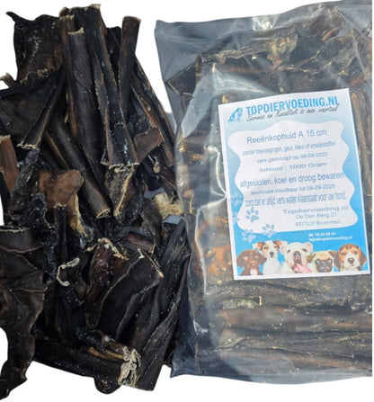 Kophuid Ree – 100% Natuurlijk en Hypoallergeen – 15 cm – Kauwsnack voor Honden