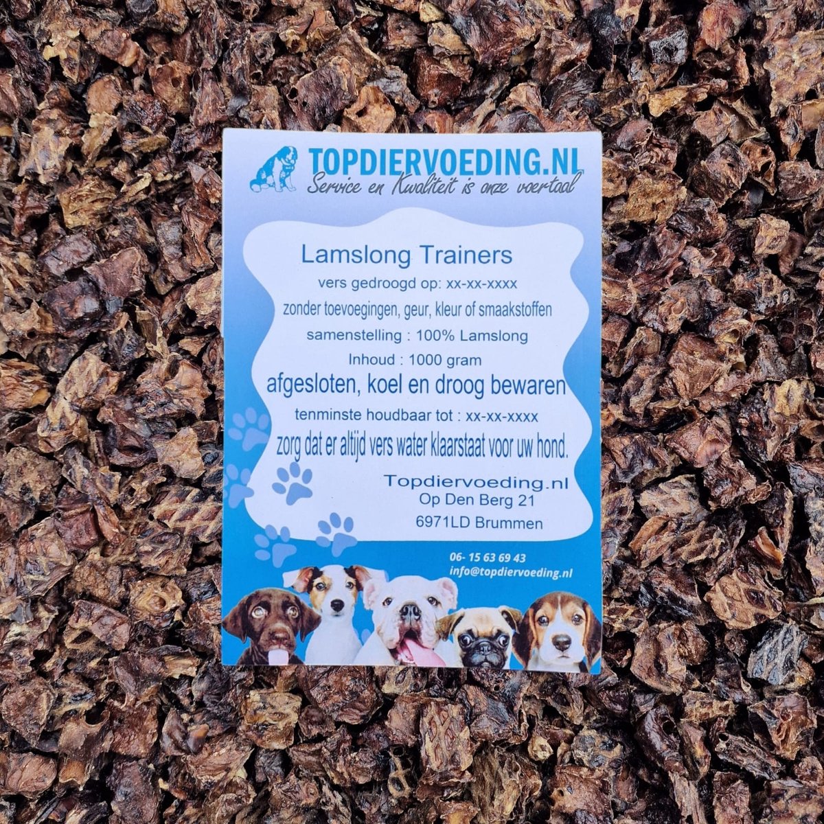 Lamslong Trainers – vers Gedroogde Hondensnack – 1000 gram