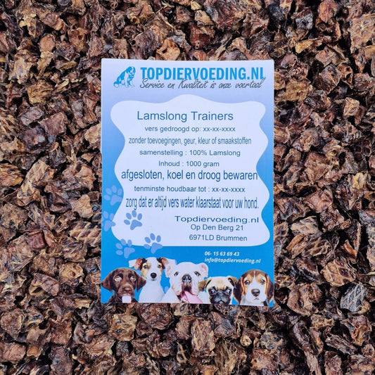 Lamslong Trainers – vers Gedroogde Hondensnack – 1000 gram