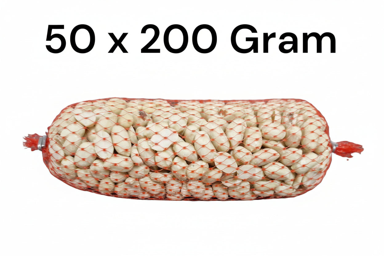 Pindanetjes Wit – 50 x 200 g (10 kg) – Gepelde Pinda’s zonder Vlies