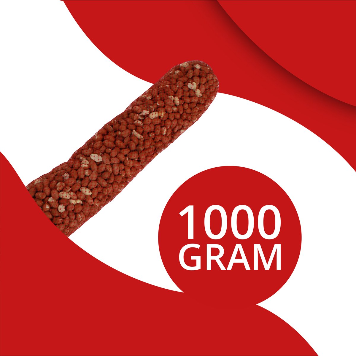 Pindaslinger – 12 x 1 kg – 50–55 cm – Gepelde Pinda’s voor Tuinvogels