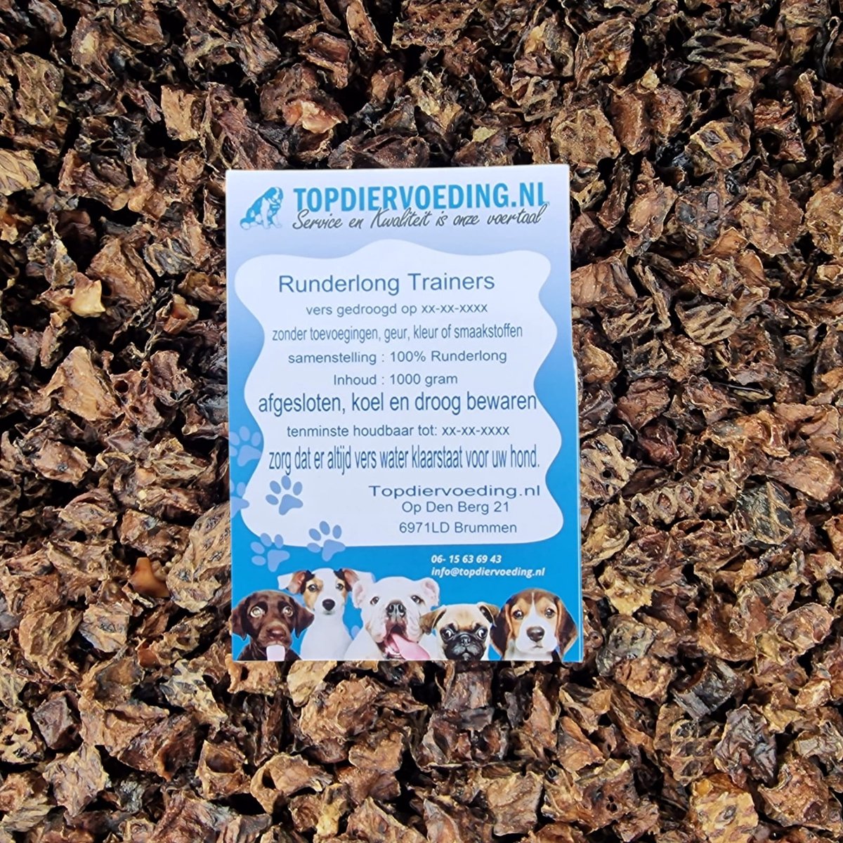 Runderlong Trainers – Vers Gedroogde Hondensnack – 1 kg