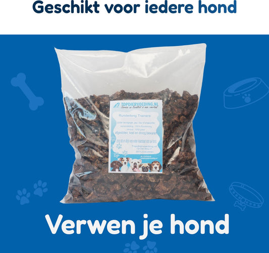 Runderlong Trainers – Vers Gedroogde Hondensnack – 1 kg