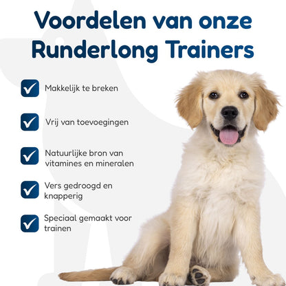 Runderlong Trainers – Vers Gedroogde Hondensnack – 1 kg