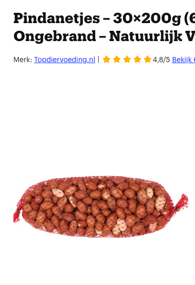 Pindanetjes voor Tuinvogels en Eekhoorns – 50 Stuks a 200 Gram